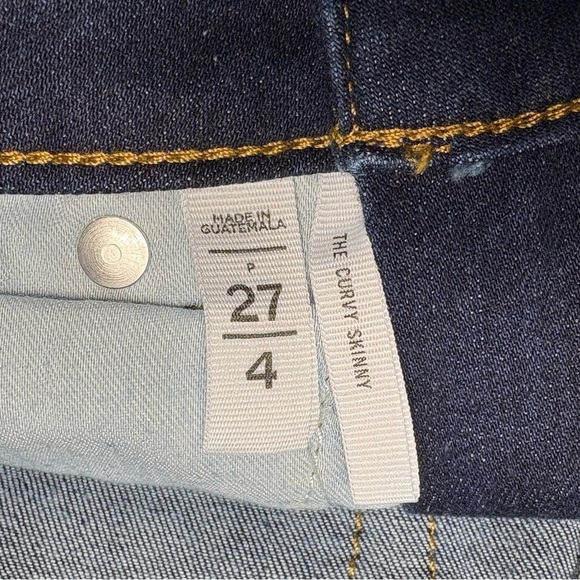 LOFT Curvy Fit High Rise Skinny Jeans 27/4 Petite Classic Dark Indigo Wash NEW - Picture 9 of 12